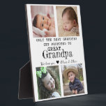 Promoted To Great Grandpa 4 Photo Collage White Plaque<br><div class="desc">Photo collage plaque with 'Only The Best Grandpas Get Promoted To Great Grandpa ' typography  . Makes a perfect gift for your favourite grandfather  for Father’s day , grandparent's day , birthday. Personalize with we love you message and grandchildren names.</div>