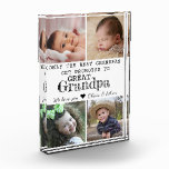 Promoted To Great Grandpa 4 Picture Collage White Photo Block<br><div class="desc">Photo collage  with 'Only The Best Grandpas Get Promoted To Great Grandpa ' typography  . Makes a perfect gift for your favourite grandfather  for Father’s day , grandparent's day , birthday. Personalize with we love you message and grandchildren names.</div>