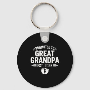 Promoted To Great Grandpa Est. 2026 Funny Soon To Keychain