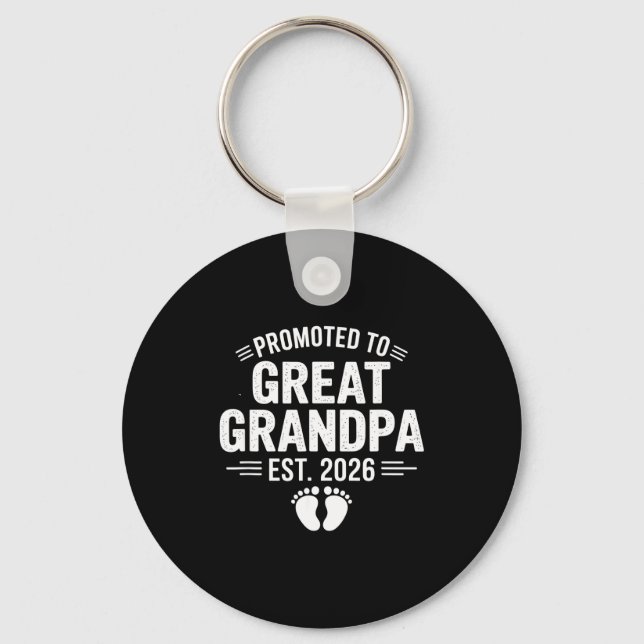 Promoted To Great Grandpa Est. 2026 Funny Soon To  Keychain (Front)