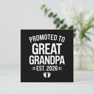 Promoted To Great Grandpa Est 2026 Pregnancy Baby Invitation