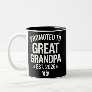 Promoted To Great Grandpa Est 2026 Pregnancy Baby Two-Tone Coffee Mug
