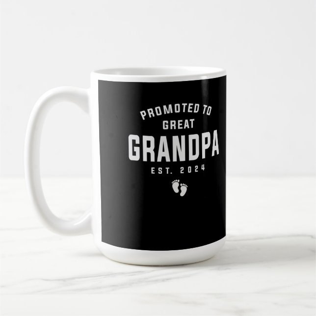 Promoted To Great Grandpa To Be Est 2024 Coffee Mug (Left)