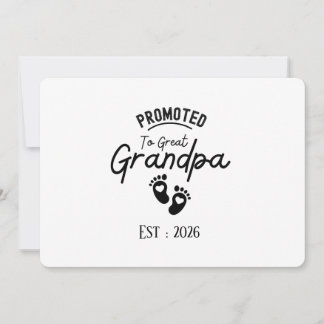 Promoted To Great Grandpa To Be Est 2026 Invitation