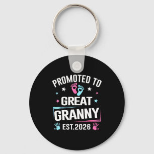 Promoted To Great Granny Est 2026 Pregnancy Announ Keychain