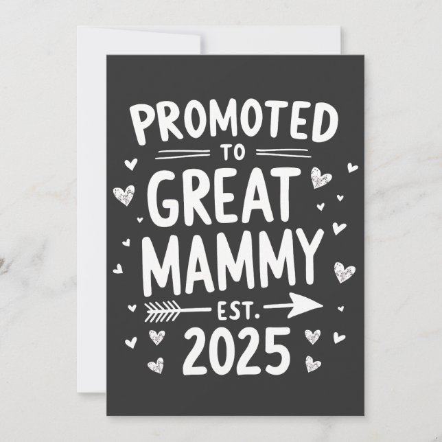 Promoted to Great Mammy Est. 2025 Mothers Day  Thank You Card (Front)