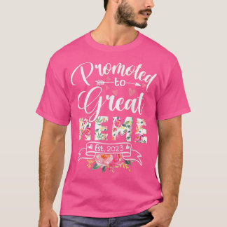 Promoted to Great Meme Est 2023 Floral First Time T-Shirt