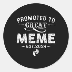 Promoted To Great Meme Mothers Day First Time Mom Classic Round Sticker