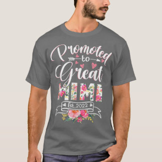 Promoted to Great Mimi Est 2022 Floral First Time T-Shirt