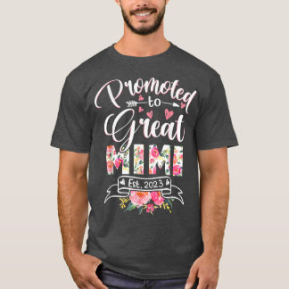 Promoted to Great Mimi Est 2023 Floral First Time  T-Shirt