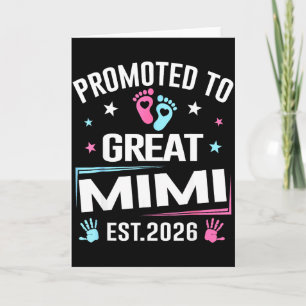 Promoted To Great Mimi Est 2026 Pregnancy Announce Card