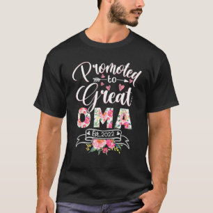 Promoted To Great Oma Est 2022 Floral First Time G T-Shirt