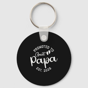 Promoted To Great Papa Est 2026 Soon To Be Dad Fat Keychain
