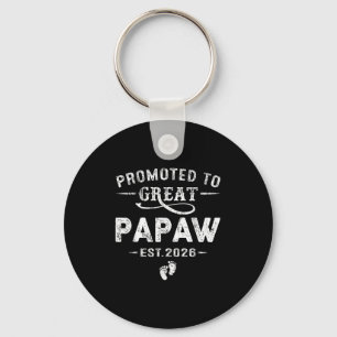 Promoted To Great Papaw Est 2026 Pregnancy Announc Keychain