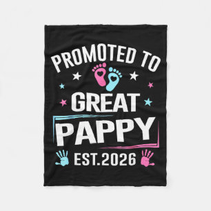 Promoted To Great Pappy Est 2026 Pregnancy Announc Fleece Blanket