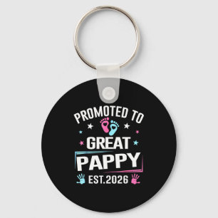 Promoted To Great Pappy Est 2026 Pregnancy Announc Keychain