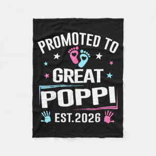 Promoted To Great Poppi Est 2026 Pregnancy Announc Fleece Blanket