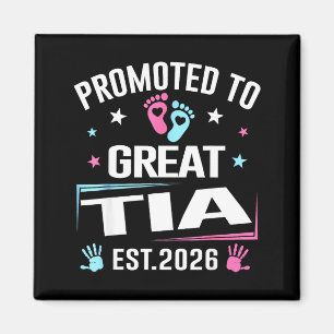 Promoted To Great Tia Est 2026 Pregnancy Announcem Magnet