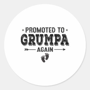 Promoted To Grumpa Again Grandparents Byby Classic Round Sticker