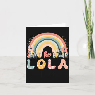 Promoted to Lola Est 2026 Boho Rainbow Floral Card