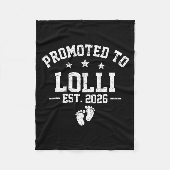 Promoted To Lolli Est 2026 Baby Announcement  Fleece Blanket (Front)