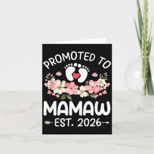 Promoted To Mamaw 2026 First Time Floral New Mamaw Card