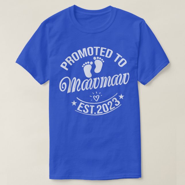 Promoted To Mawmaw 2023 Pregnancy Announcement Maw T-Shirt (Design Front)