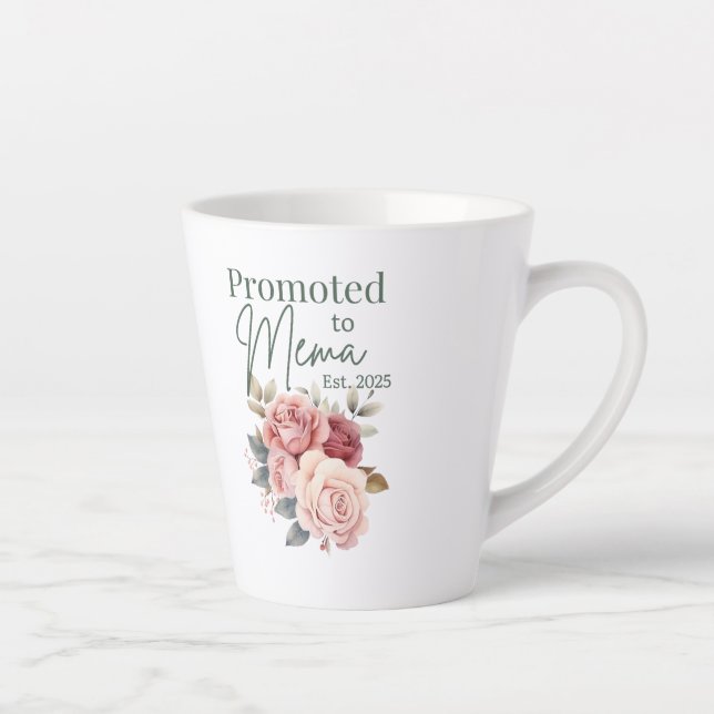 Promoted to Mema Mug – Floral Grandmother Gift (Right)