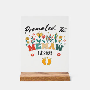 Promoted to Memaw est. 2025: A Special Year for a  Acrylic Sign