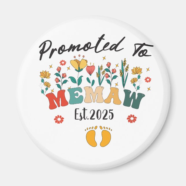 Promoted to Memaw est. 2025: A Special Year for a  Magnet (Front)