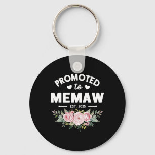 Promoted To Memaw Est 2025 Flower Mother's Day Keychain