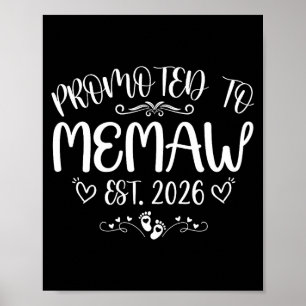 Promoted to memaw est 2026 first time mom mother's poster