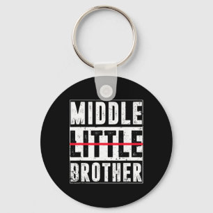 Promoted To Middle Brother Funny New Baby Announce Keychain