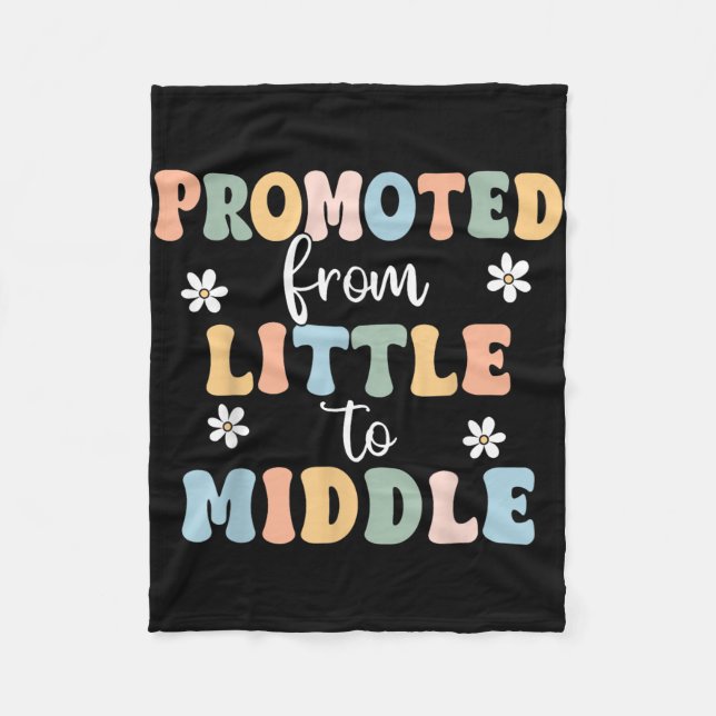 Promoted To Middle Brother Sister Toddler Baby Ann Fleece Blanket (Front)