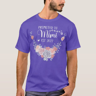 Promoted To Mimi Est 2022 Women Flower First Time T-Shirt