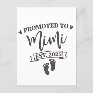Promoted to Mimi Est. 2025 Grandma-to-be  Invitation Postcard