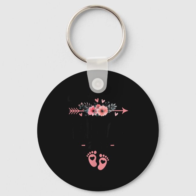 Promoted To Mimi Est 2026 Floral  Keychain (Front)