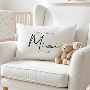 Promoted To Mimi Soft Keepsake Script Lumbar Pillow