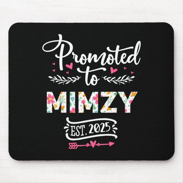 Promoted To Mimzy 2025 Cute Pregnancy Announcement Mouse Pad (Front)