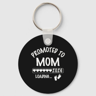 Promoted to Mom 2026 New Parent Mommy Daddy Keychain