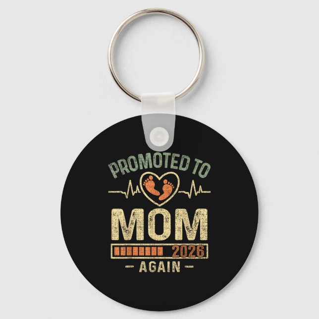 Promoted To Mom Again 2026 Expecting Baby Soon To  Keychain (Front)