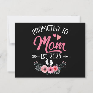 Promoted To Mom Est 2025 Mothers Day First Time Holiday Card