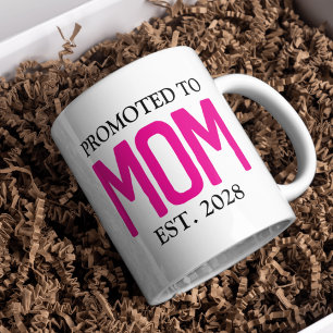 Promoted to Mom Mug, Personalized Baby Shower Gift Coffee Mug