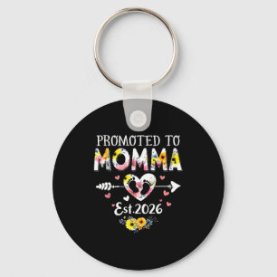 Promoted To Momma 2026 First Time New Grandma Preg Keychain