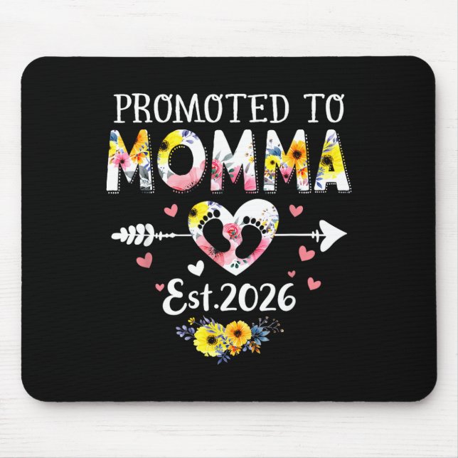 Promoted To Momma 2026 First Time New Grandma Preg Mouse Pad (Front)