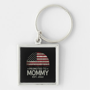 Promoted to Mommy Est 2022 First Time Dad Keychain