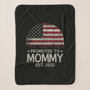 Promoted to Mommy Est 2022 First Time Dad Sherpa Blanket