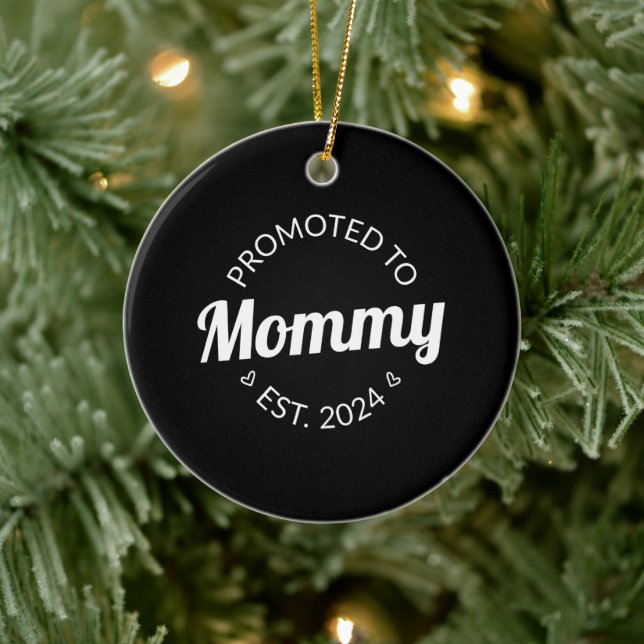 Promoted To Mommy Est 2024 Ceramic Ornament (Tree)