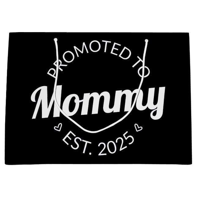 Promoted To Mommy Est. 2025 I Large Gift Bag (Front)