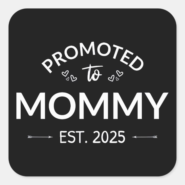 Promoted To Mommy Est. 2025 II Square Sticker (Front)